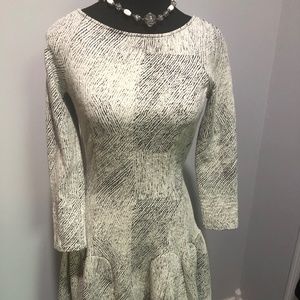 COPY - Banana Republic Flounce Hem Black and White Dress